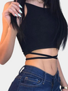 Sleeveless Crop Top Lace Up