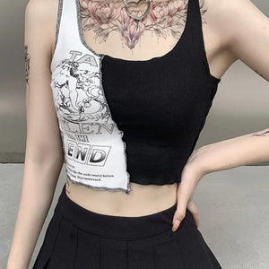 Sleeveless Crop Top Streetwear