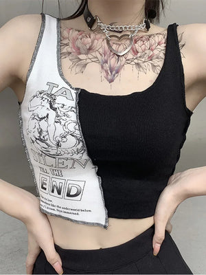 Sleeveless Crop Top Streetwear