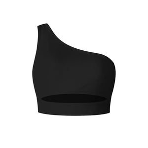 Sleeveless One Shoulder Crop Top