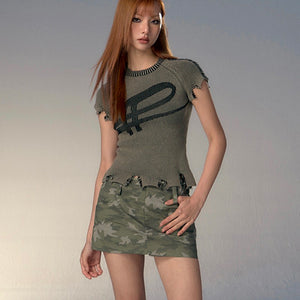 Slim Ribbed Y2k Streetwear Top