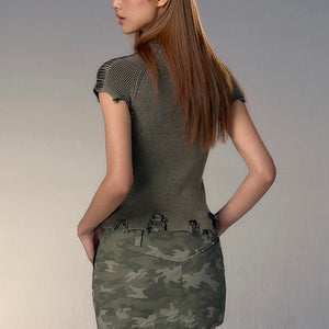 Slim Ribbed Y2k Streetwear Top