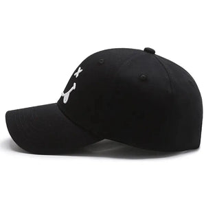 Baseball cap with a smile face embroidery and adjustable strap