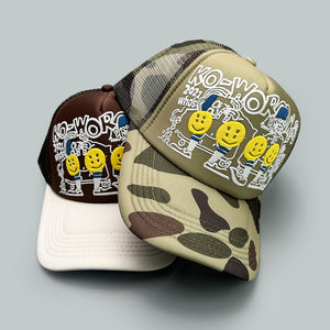 Smiling Face 3D Printed Y2K Cap
