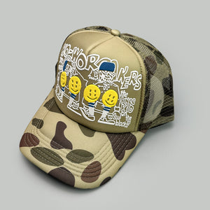 Smiling Face 3D Printed Y2K Cap