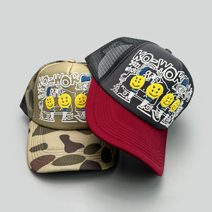 Smiling Face 3D Printed Y2K Cap