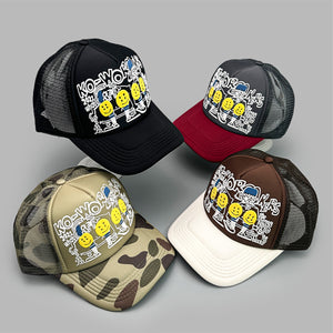 Smiling Face 3D Printed Y2K Cap