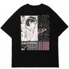 Smoking Girl Print Y2K T Shirt