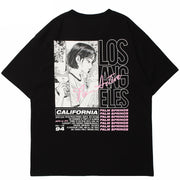 Smoking Girl Print Y2K T Shirt