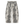Back of the trousers laid flat, patch pockets set high and the scale print covering the seat