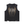 Black snow-washed tank laid flat, flame lettering printed in orange across the chest
