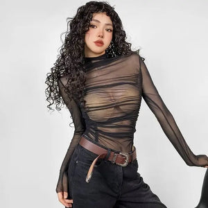 Soft Buckle Gym Bodysuit — women's brown soft mesh gym bodysuit with adjustable buckle straps