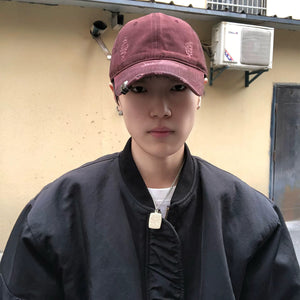 Solid Rivet Baseball Y2K Cap
