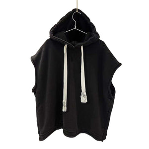 Solid Sleeveless Techwear Hoodie