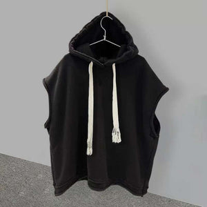 Solid Sleeveless Techwear Hoodie