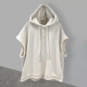 Solid Sleeveless Techwear Hoodie