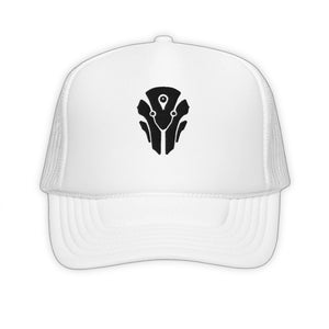 Spectral Skull Trucker Hat - product view on white background