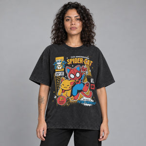 Spider Cat Baggy Shirts Y2K – worn by a woman