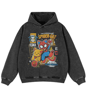 Spider Cat Y2K Graphic Hoodie