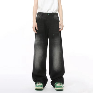 Splicing Wide Leg Y2k Jeans