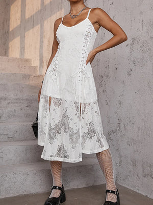 Split Mall Lace Cut Out Dress