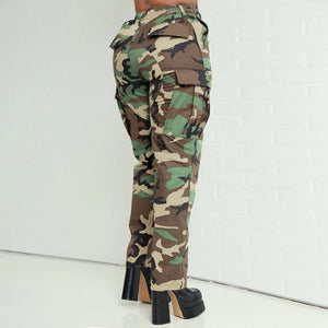 Sporty Camo Cargo Pants
