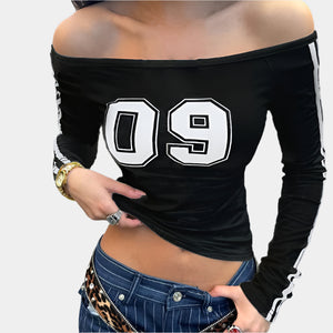 Sporty Long Sleeve Black Tops