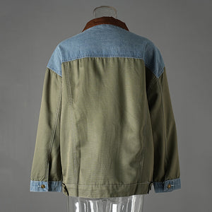 Spring Jacket Women Denim Patchwork
