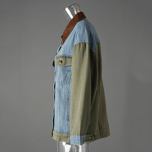 Spring Jacket Women Denim Patchwork