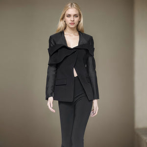 Spring Jacket Women Patchwork Mesh Blazer