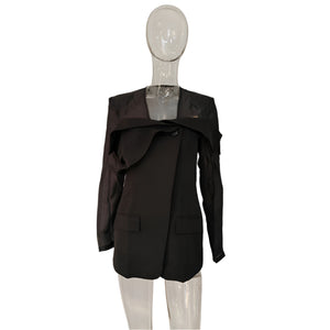 Spring Jacket Women Patchwork Mesh Blazer