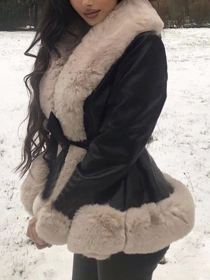 Spring Jacket Women Warm PU Leather