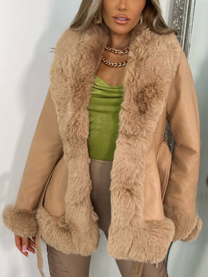 Spring Jacket Women Warm PU Leather