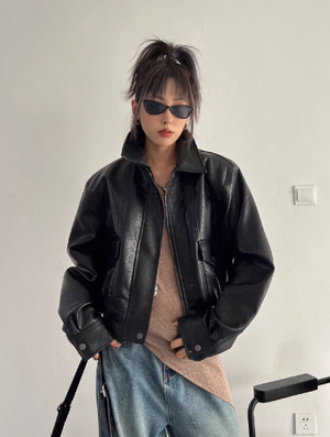 Spring Women Jacket Fashion PU Leather