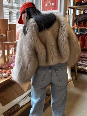 Spring Women Jacket Imitation Fox Fur