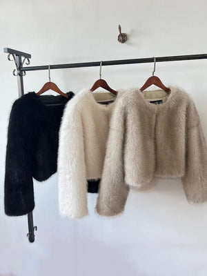 Spring Women Jacket Imitation Fox Fur