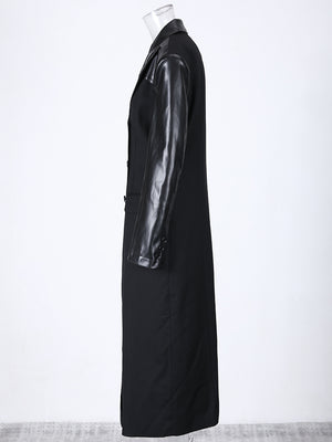 Spring Women Jacket PU Leater Spliced