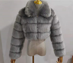 Spring Women Jacket Thick Imitation Fox