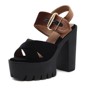 Square Heels Female Shoes Y2K