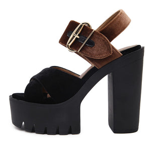 Square Heels Female Shoes Y2K
