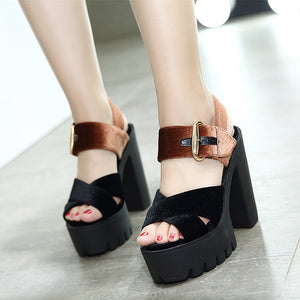 Square Heels Female Shoes Y2K