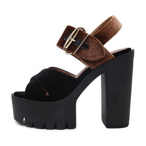 Square Heels Female Shoes Y2K