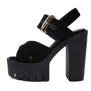 Square Heels Female Shoes Y2K