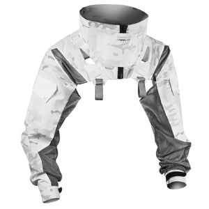 Stand collar techwear vest in camo, grey, white or black
