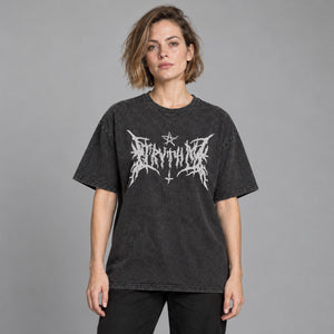 Star Print Y2K Baggy T Shirts – worn by a woman