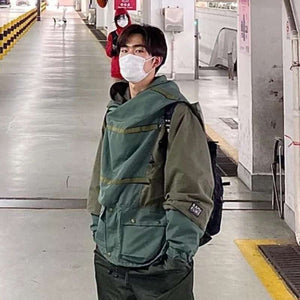 Stitched Cotton Cyberpunk Jacket