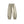 Khaki pants laid flat, front view with elastic waist, curved panel seams and gathered ankle cuffs