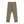 Khaki athletic pants laid flat from the back, clean straight legs and wide elastic waistband
