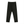 Black athletic pants laid flat from the back, plain straight legs and smooth elastic waistband