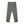 Gray straight leg athletic pants laid flat, front view with the smooth elastic waist and light logo on the thigh